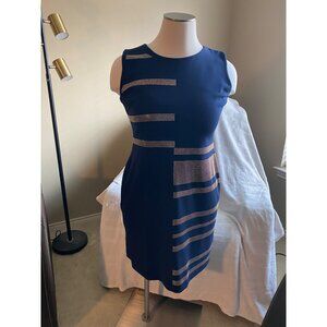 TOMMY HILFIGER Navy Blue Dress with Gold Patches / Size 18 (NWT)